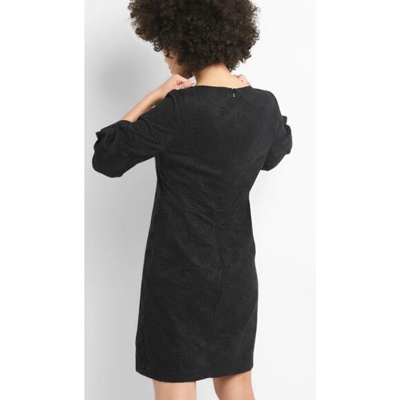 GAP A LINE BALLOON SLEEVE EYELET BLACK DRESS SIZE 14 Tall PREPPY - Picture 9 of 10
